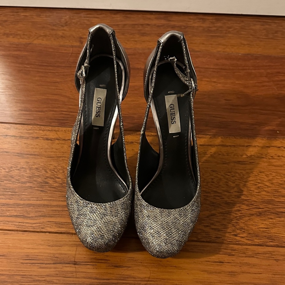 GUESS Glittering Silver Heels